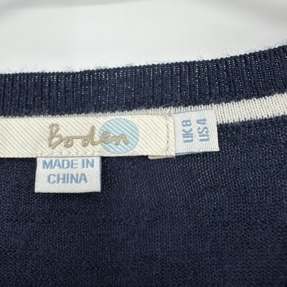 Boden Sweater Womens Small Striped Bell Sleeve Wool Pullover Knit Lightweight - Picture 5 of 11